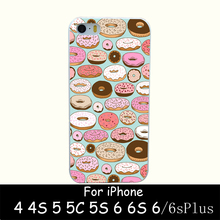 donut wonderland Style Hard White Case Cover for iPhone 4 4s 5 5s 6 6s 6 plus Back Print Design