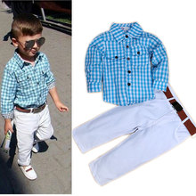 Hot Sale Boys Boutique Formal Clothes Set Plaid Kids Outfits Boy Fashion Clothes Sets Toddler Boys Clothing Children Outfits
