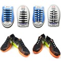 Novelty Unisex Women Men No Tie Shoelaces Elastic Silicone Shoe Lace All Sneakers Fit Strap Athletic
