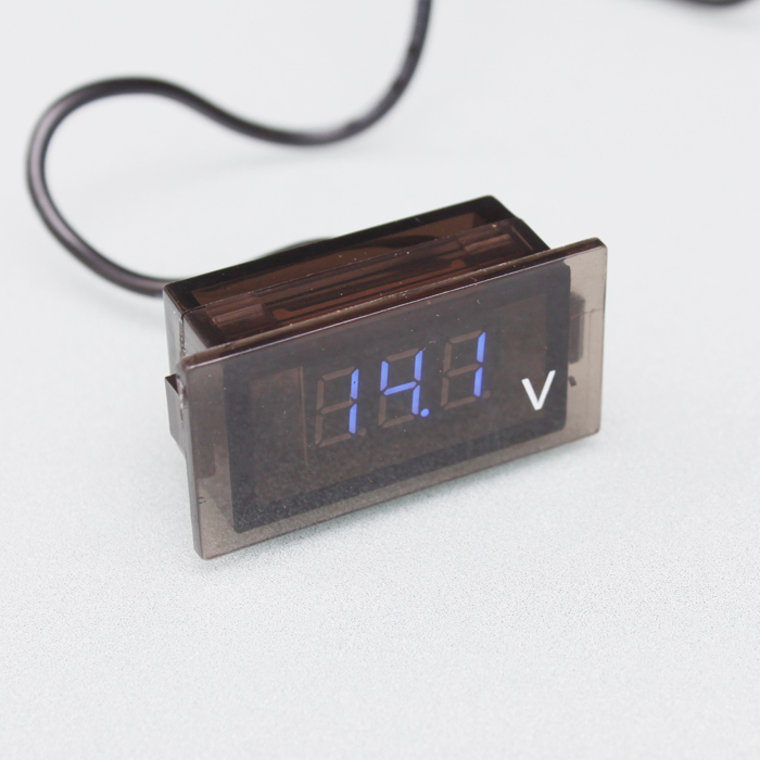 Waterproof Motorcycle Voltmeter Boat Car Modified Blue LED Voltmeter 12V 24V Panel Free shipping