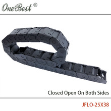 JFLO 1 Meter 25x38mm Wire Carrier Cable Drag Chain Closed on Both Sides CNC Router Cable Chain with end Joints Tanks chain