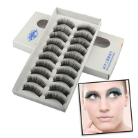 Beauty Tools 10 Pairs Natural Long Thick Black False Eyelashes Charming Eye Lashes Makeup V3NF