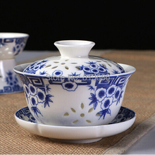 New Design Traditional Chinese Porcelain Tea Set with 1pc Gaiwan 1pc Tureen 6pcs Tea Cup