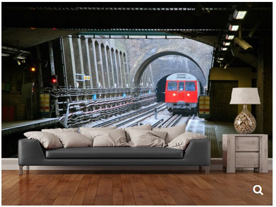 Custom City Wallpaper London Underground Train 3d Mural For