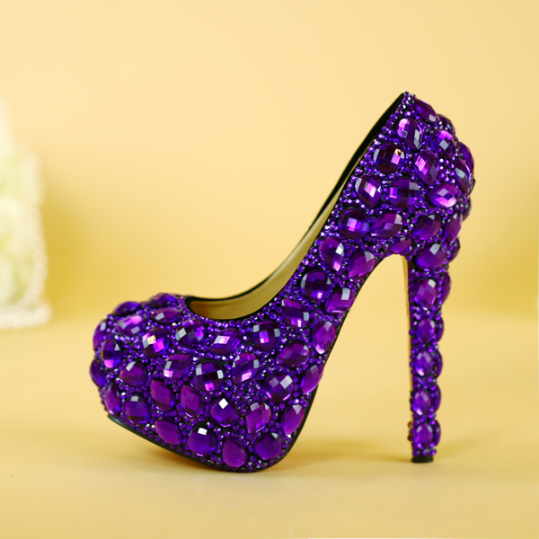 Popular Purple Crystal Wedding Shoes Buy Cheap Purple Crystal Wedding Shoes Lots From China