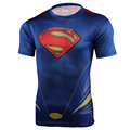 2016 New Fitness Compression Shirt Men Superman Bodybuilding Short Sleeve 3D T Shirt Crossfit Tops Shirts