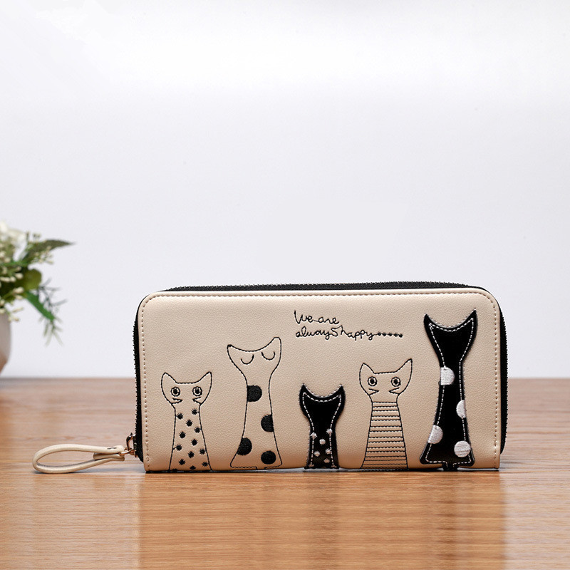 2015 fashion women s wallet burst models Europe and America long wallet female cartoon cat purse