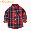 Kindstraum 2017 New Boys Plaid Shirts Long Sleeve 3 14Y Kids Shirts Boys Cotton Spring Fall