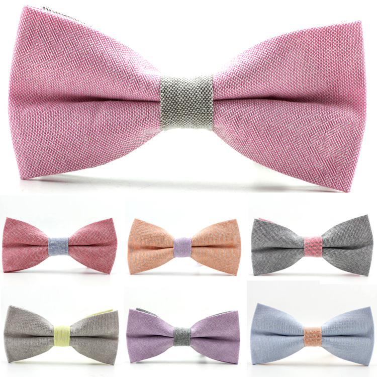  New 2015 high quality fashion man s bow tie solid cotton men s butterfly ties