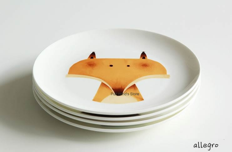 Cute cartoon Dishes Steak Plate Dishe Plates Animal ceramic Child Dishs Personalized quality food dishes Fox Bear Tableware