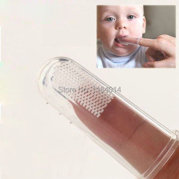 2PCS New Silicone Baby Kid Infant Finger Toothbrush Teeth Rubber Clean Massage Brush M4Km4