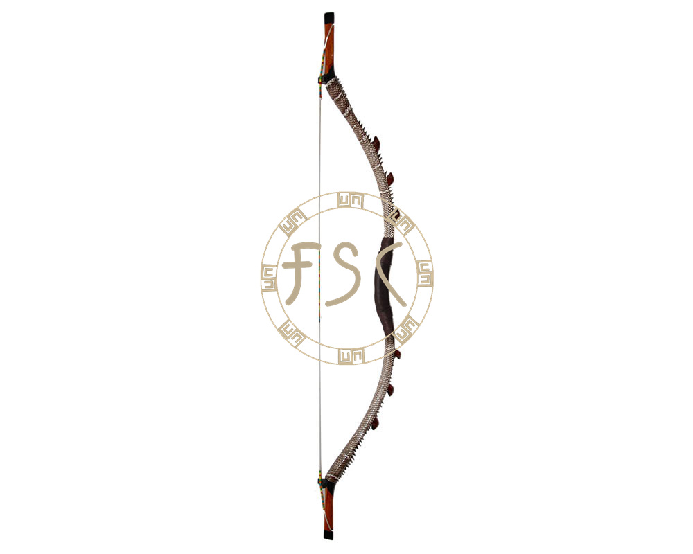 35lbs archery horse traditional recurve bow adult hunter hunting shooting bow and arrow snakeskin leather fiberglass