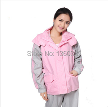Pink burberry_ women Hooded Raincoat Pant Suits Travel Waterproof Coat Outdoor Jacket Motorcycle Rainwear Free Shipping