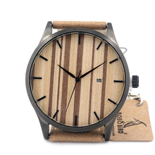2016 Stainless Steel Mens Watches Top Brand Luxury Mens Wooden Dail Quartz Analog Wristwatch with Auto Date relogio masculino