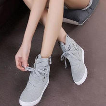 Hot new couple autumn female students balance spring strap boots fashion casual canvas shoes flat shoes