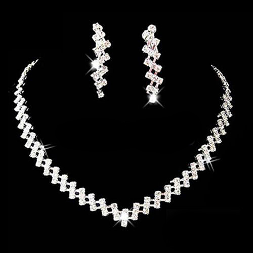 Y97Free Shipping New Prom Wedding Bridal Crystal Rhinestone Necklace Earring Jewelry Set Hot