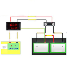 DC 100V 50A Voltmeter Ammeter Blue Red LED Amp Dual Digital Volt Meter Gauge