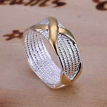 free shipping 925 silver Fashion Jewelry Dichroic X Bulgary men wedding ring for women SMTR013