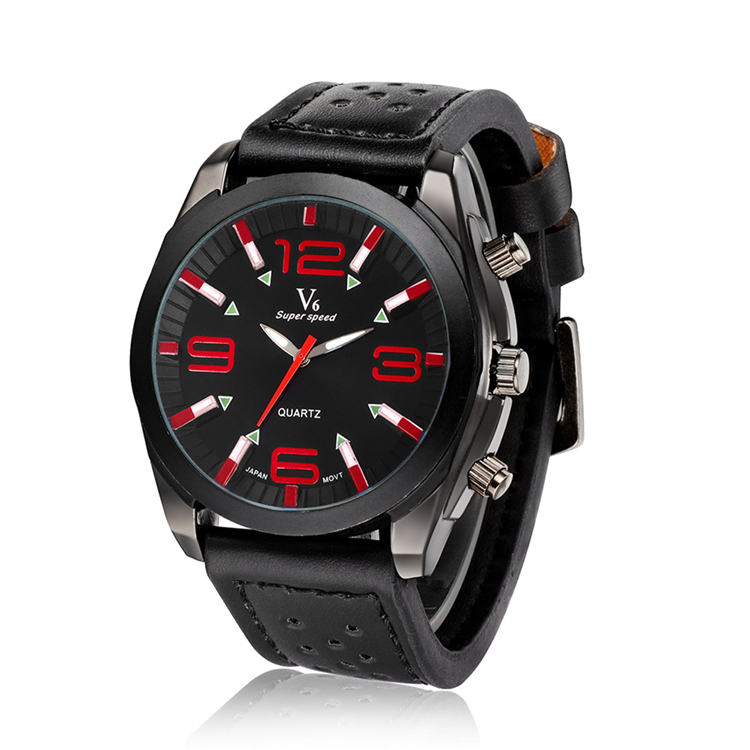 Top Brand Gift V6 Fashion Men Watch High-grade Quartz Casual Men Silicone Sports Business Accurate Clock Relogio WristWatches