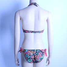 2015 Hot Sale triangl swimwear bikini V neckline swimsuit Steel Prop Gather Spandex Monokini Leopard Low