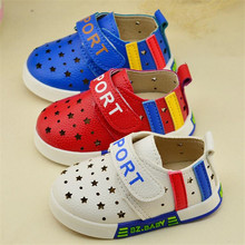 Kids shoes 2016 spring new children’s shoes Top quality Boys PU Baby shoes breathable hollow Z&L198