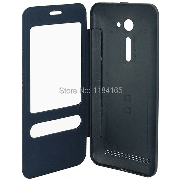 KOC-1928_3_Leather Case + Plastic Replacement Back Cover with Call Display ID for ASUS Zenfone 2 (5.0) ZE500CL