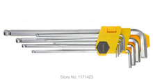 9 unids aleación CR-V Extra Long Arm Point bola juego de llaves hexagonales ( 1.5, 2,2. 5,3, 4,5, 6,8, 10 mm ) envío gratuito