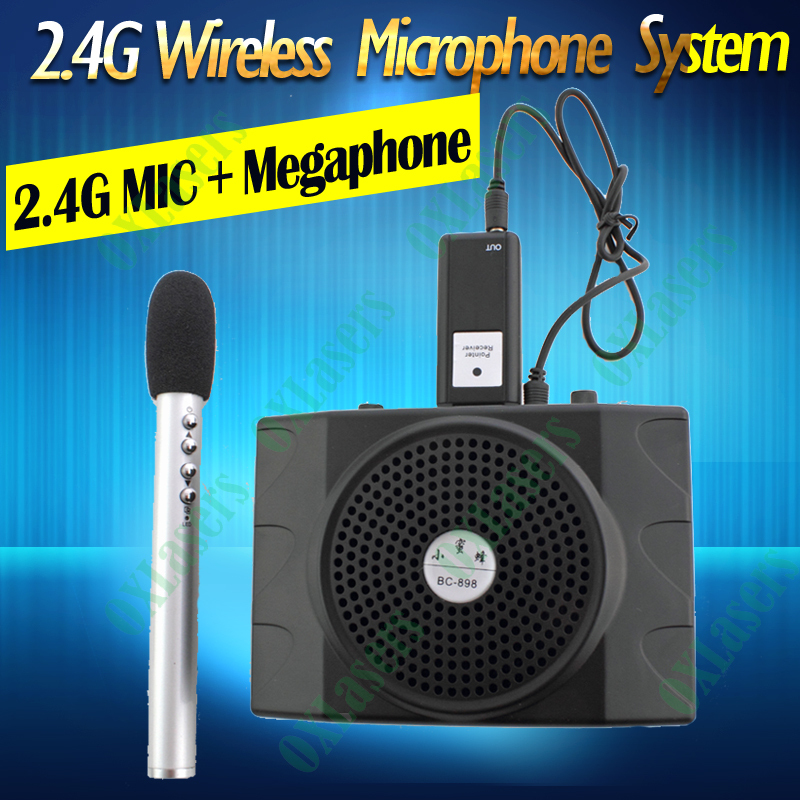OXLasers 2.4G mini portable wireless microphone system with megaphone
