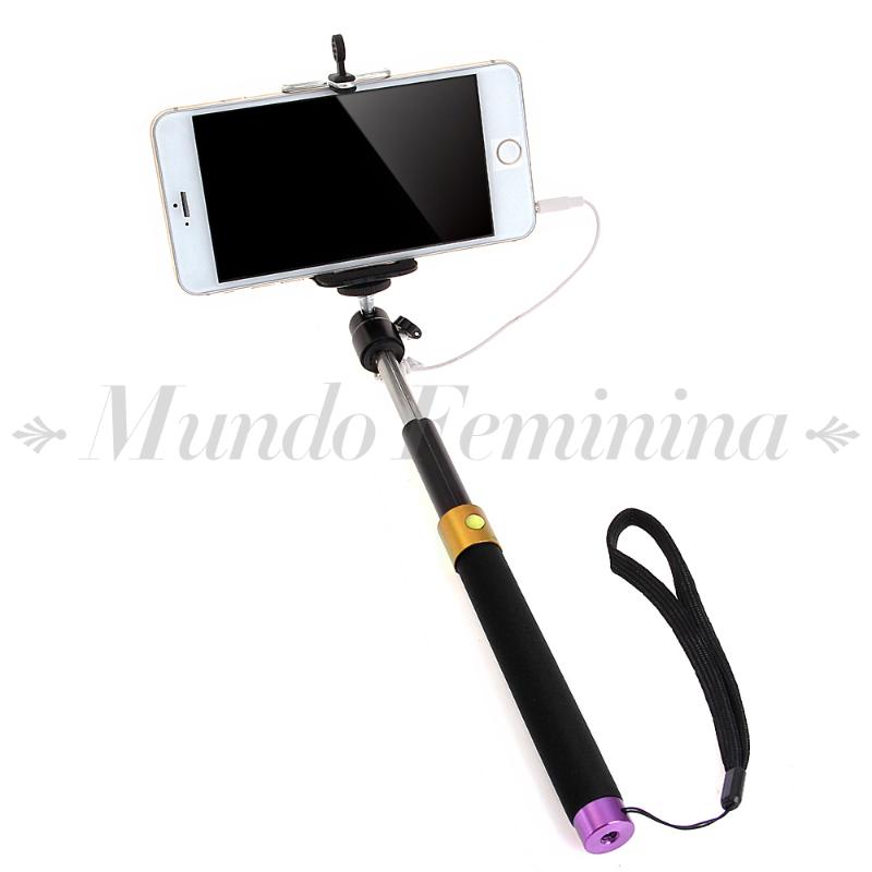 Extendable Handheld Wired Selfie Stick with Adjustable Phone Holder for iPhone Dont need bluetooth and charge