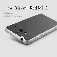 For Xiaomi Redmi 2 case,Ipaky Brand PC Frame + Silicone back cover cellphone case for Xiaomi Redmi 2 (Red Rice /Hongmi 2)