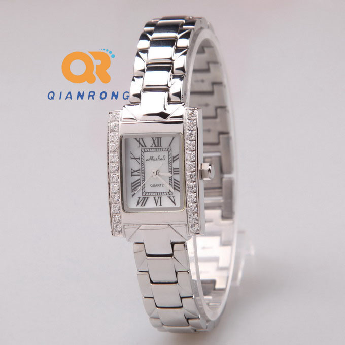 top brand Genuine Ma Shali square stainless steel watch vintage diamond female form Rome steel fashion watch quartz watch