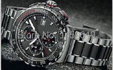 2014 hombres de moda de lujo del reloj del cuarzo cronómetro rs calibre 16 de acero inoxidable original cronógrafo hombre reloj