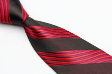ST004 Red Black Stripes Fashion Jacquard Woven Silk Tie Gravata Casual Neckties For Man Business Wedding