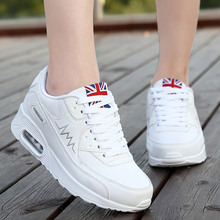 Wholesale Air Cushion Fashion Casual Shoes Women Spring Autumn Wedges Shoe Breathable Weight Losing Rubber Soles Lace Up Shoe