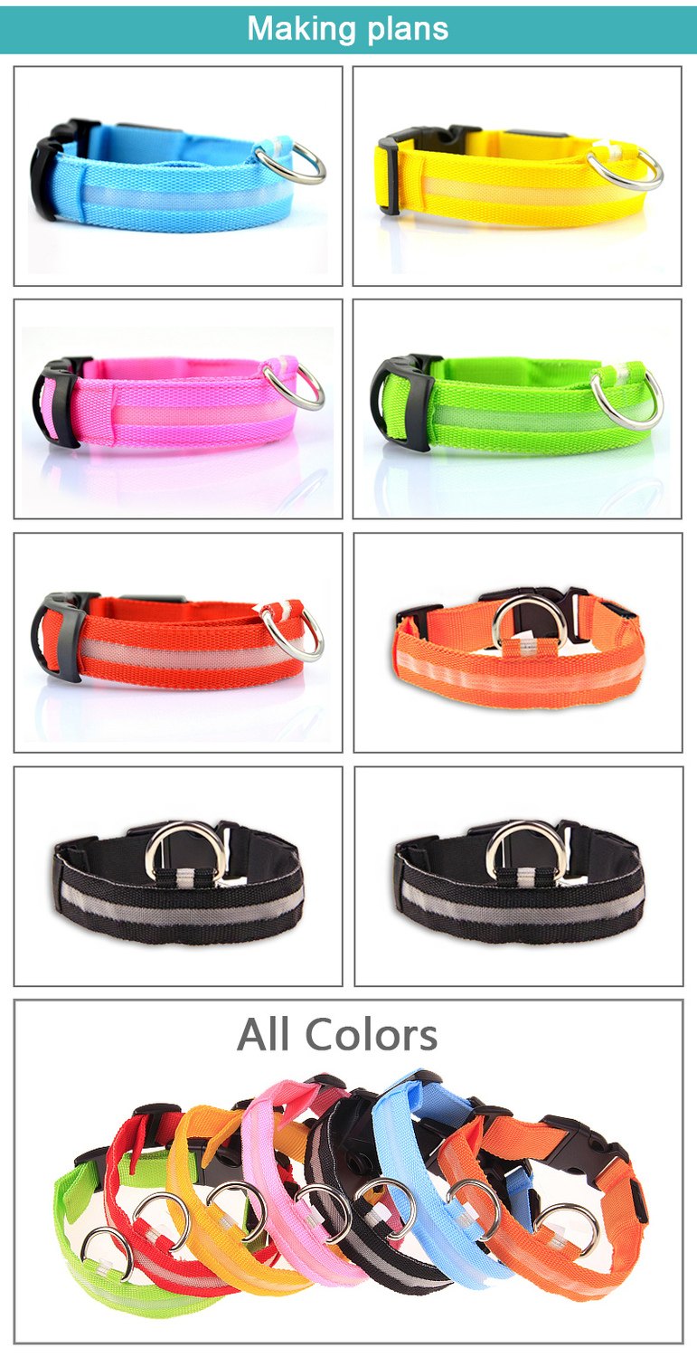 Free Shipping LED lighted dog collars factory wholesale