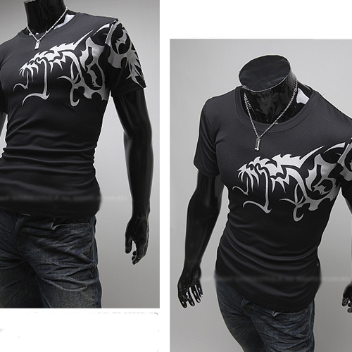 hot sale New Men\'s Chinese style Tatoo wolves shor...