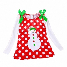 Girl clothing Christmas fashion cartoon style baby girls lace kids clothes children cotton baby tutu princess
