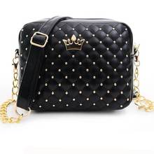 Excellent Quality 2016 Womens Bag Fashion Women Messenger Bags Rivet Chain Shoulder Bag High Quality PU Leather Crossbody SA027