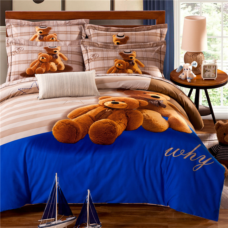 Teddy bear bedding set Kids king size queen twin quilt doona duvet