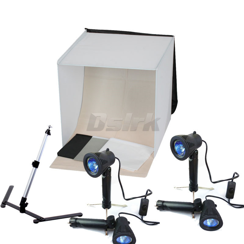 50CM*50CM Light Square Tent +4 Tripod Stand Bulb Photography studio kit ffree shipping
