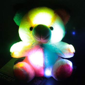 Новый горячий 20 см красочный светящийся плюшевый мишка световой плюшевые игрушки для ребенка подарок на день рождения отправить детей прекрасный мягкая игрушка