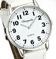 Men Women Casual Simple Black White Leather Deals Cheap Analog Quartz Wrist Watch