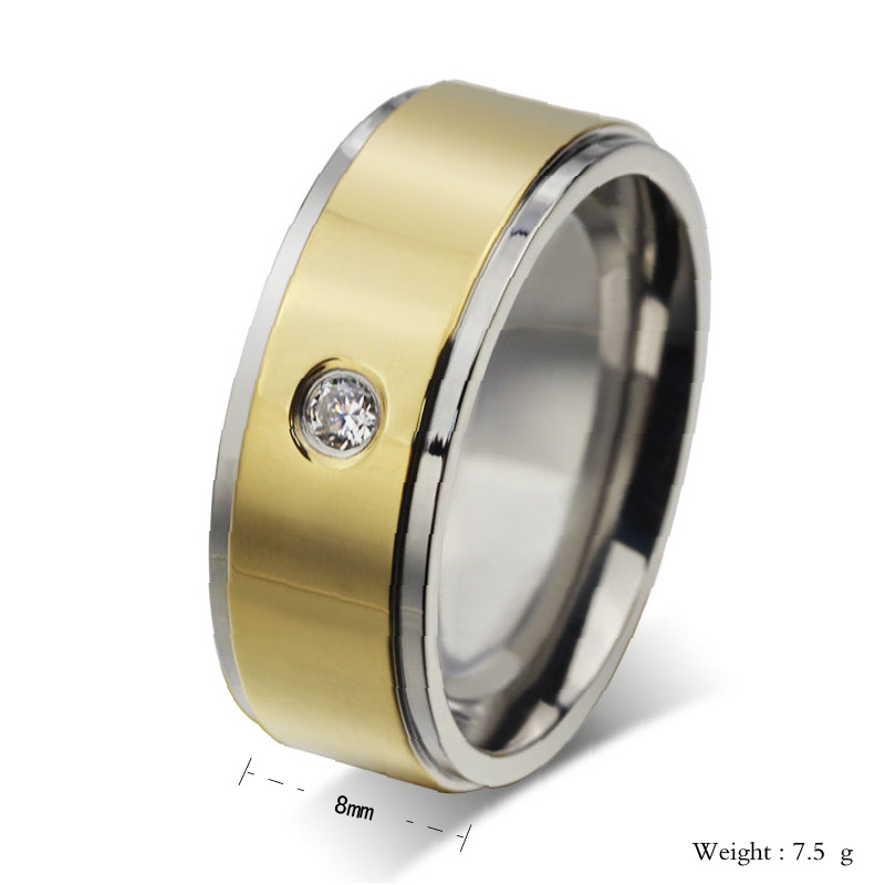 fine stainless steel men's wedding ring