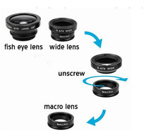 Universal Clip 3 in 1 Fish Eye Wide Angle Macro Fisheye Mobile Phone Lens For iPhone