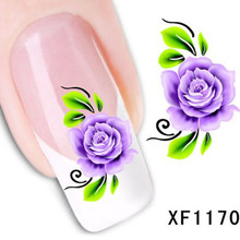1Pcs Nail Art Water Sticker Nails Beauty Wraps Foil Polish Decals Temporary Tattoos Watermark + Free Shipping (XF1170)