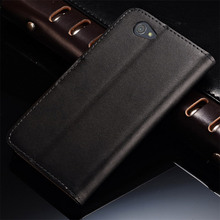 Real Genuine Leather Case For SONY Xperia Z1 mini D5503 M51W Z1 Compact Book Style Flip