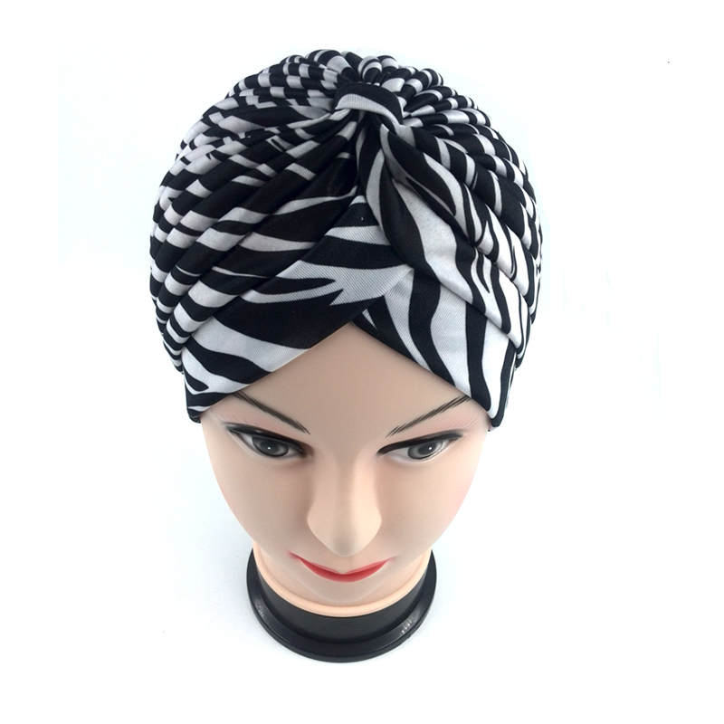 2016 Free Shipping leopard zebra Stretchy Turban Headwrap Hats Band Sleep high Quality Chemo Bandana hijab