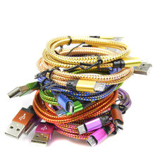 1M/2M Colorful Nylon Micro USB Cable Charger Data Sync USB Cable Cord For Android Smart Phone for tablet PC