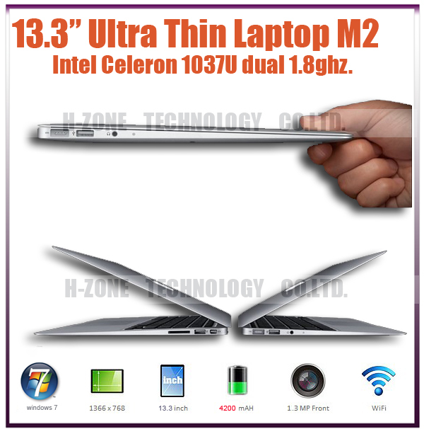 13 Inch Ultra Thin Ultrabook Slim Laptop With Metal Case Intel Celeron 1037 Dual Core 1