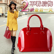 High quality Patent Leather PU one shoulder his women handbags Free shipping